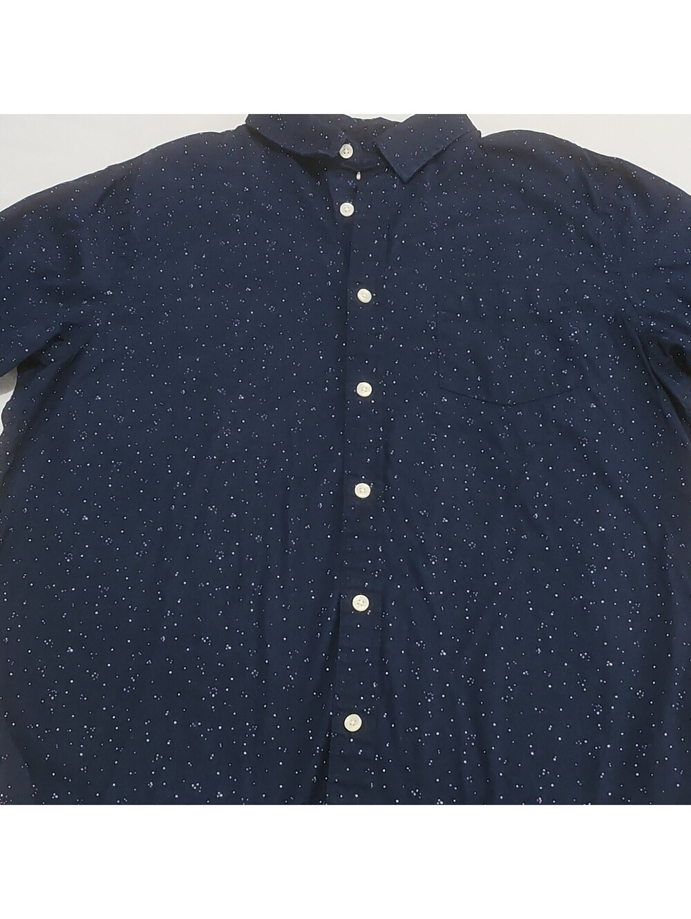 Urban Pipeline Men's Blue Polka Dot Woven Cotton Long Sleeve Button-Up XL.